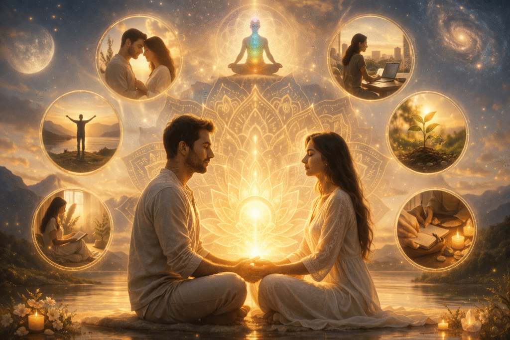 golden spiritual harmony and meditation