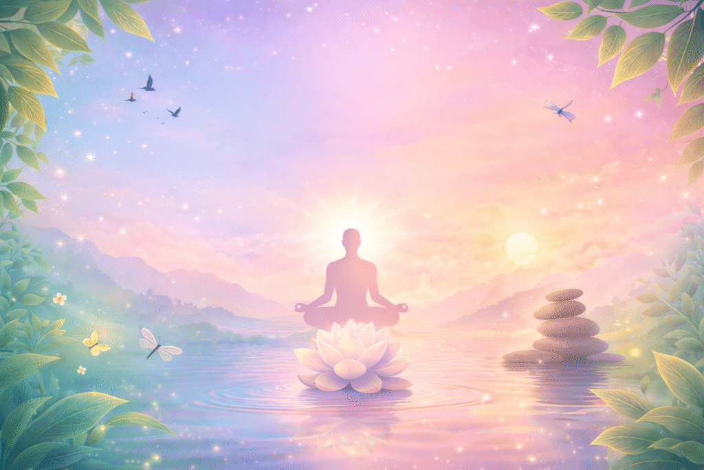 serene meditation on a lotus flower
